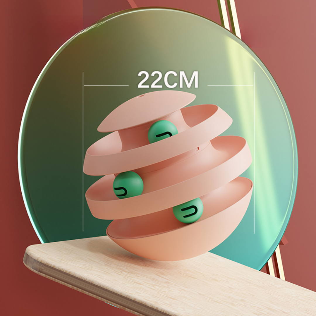 Cat Tumbler Track Ball Toy 220mm Spiral Orbit 3-Layer Planet Ball Interactive Chase Swat Indoor Kitten Adult Play | Koossa