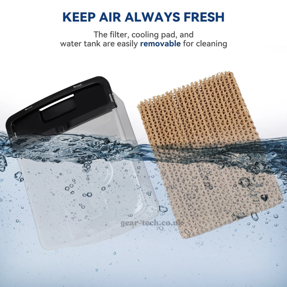 Rafraîchisseur d'Air Portable 3-en-1 avec Fonction Humidification et Ventilation pour Maison et Bureau | Koossa