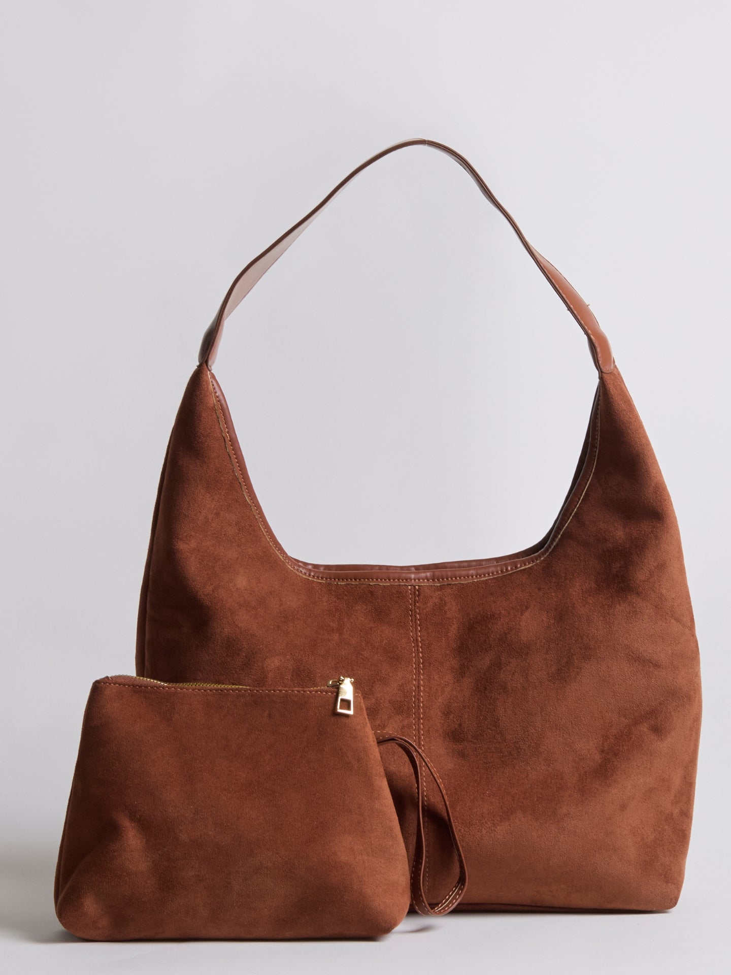 Slouchy Suede-Effect Hobo Bag with Single Shoulder Strap for Everyday Elegance and Effortless Winter Style | Koossa