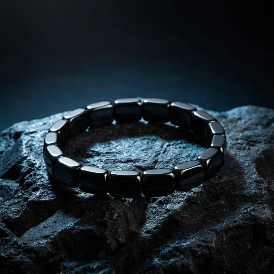 Men's Polished Black Beaded Bracelet — Elegant Wrist Accessory for Everyday Wear & Special Occasions | Koossa
