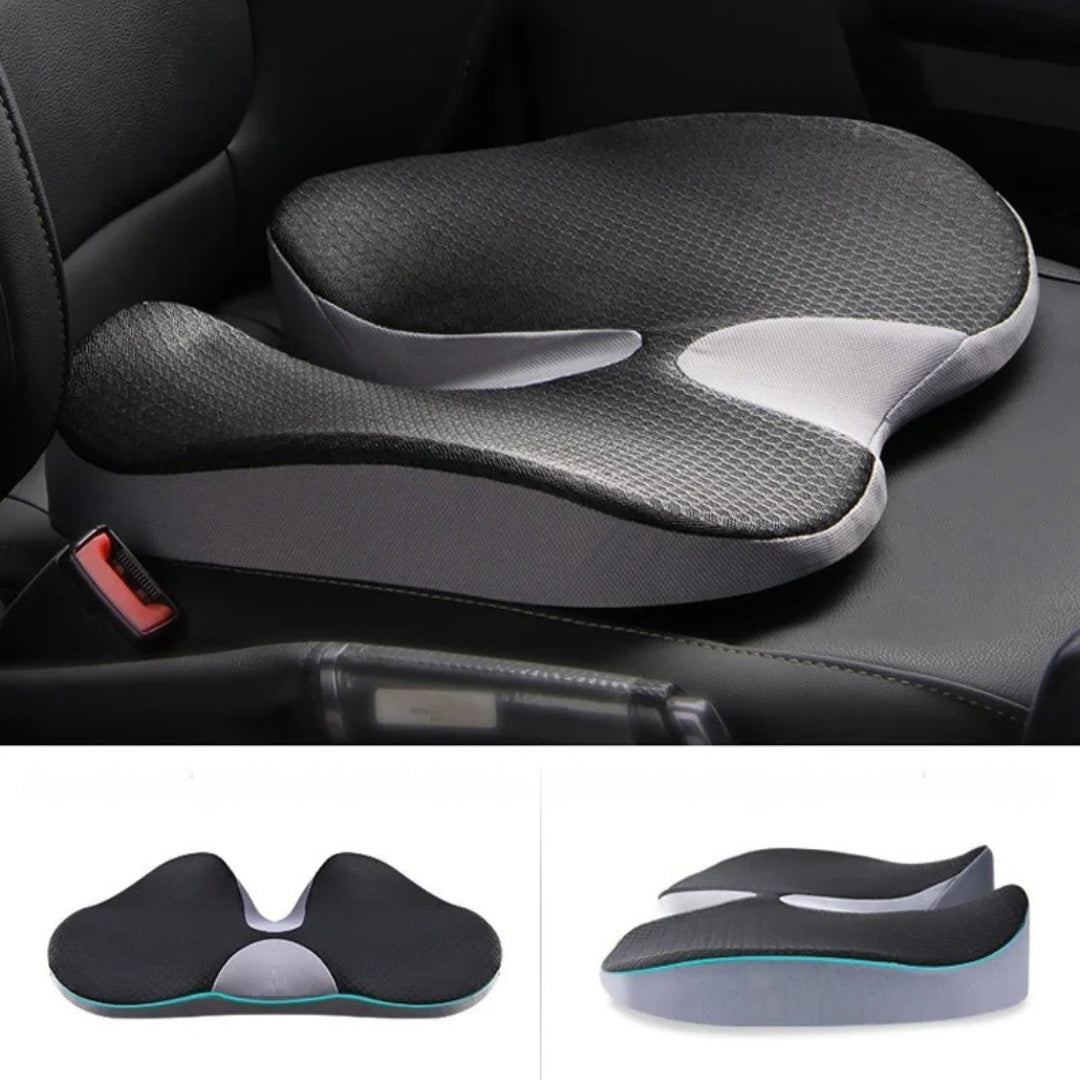 Coussin d'Assise Ergonomique en Mousse à Mémoire de Forme Respirant Antidérapant Housse Lavable Confort Bureau | Koossa