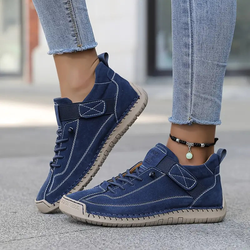 Women's Cushioned Trainer with Adjustable Hook Loop Strap in Multiple Colours | Breathable Lightweight Everyday Walking Shoe for Comfort and Support | Koossa