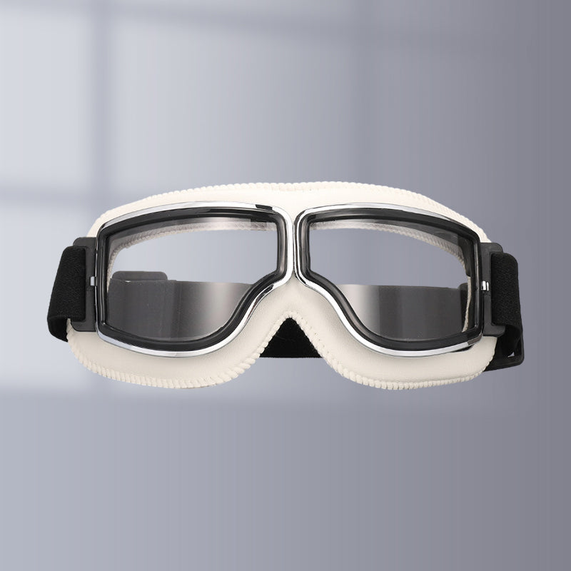 Retro Aviator Riding Goggles with Padded Foam Seal - Fits Over Prescription Glasses - UV Protection for Motorcycles & Outdoor Sports | Lonoma