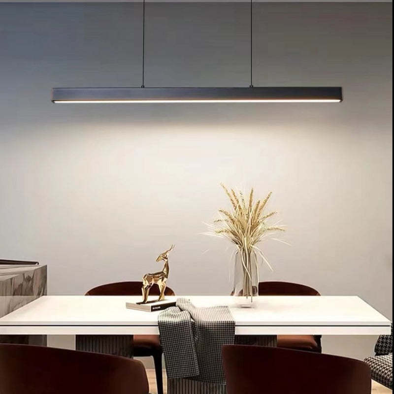 Adjustable Linear LED Pendant Light Metal Acrylic Fixture for Kitchen Island Dining Room Modern Hanging Ceiling Lamp Dimmable 3-Color | Lonoma