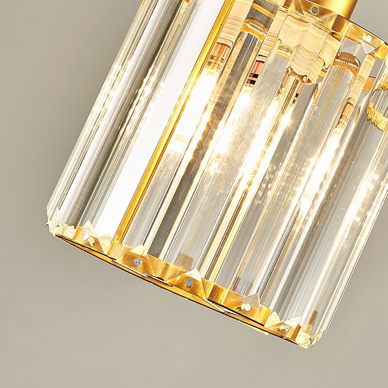Cylinder Glass Drop Light Fixture with Metal Frame | Adjustable Hanging Height for Kitchen Island and Dining Area | E27 Socket | Lonoma