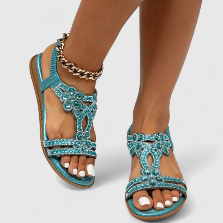 Women's Beaded Orthopedic Sandals | Supportive Comfort Footwear with Decorative Detail | Lightweight Summer Sandals for All-Day Wear | Koossa