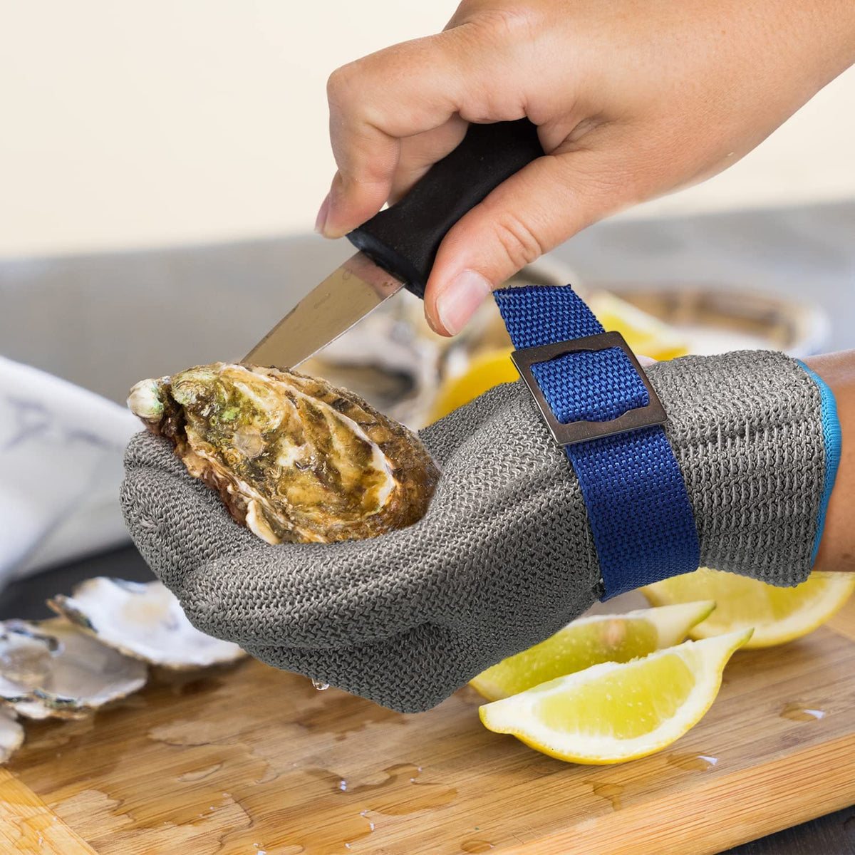 Cut Resistant Stainless Steel Mesh Glove, Food Safe Kitchen Safety Glove for Oyster Shucking, Fish Filleting & Meat Slicing | Lonoma