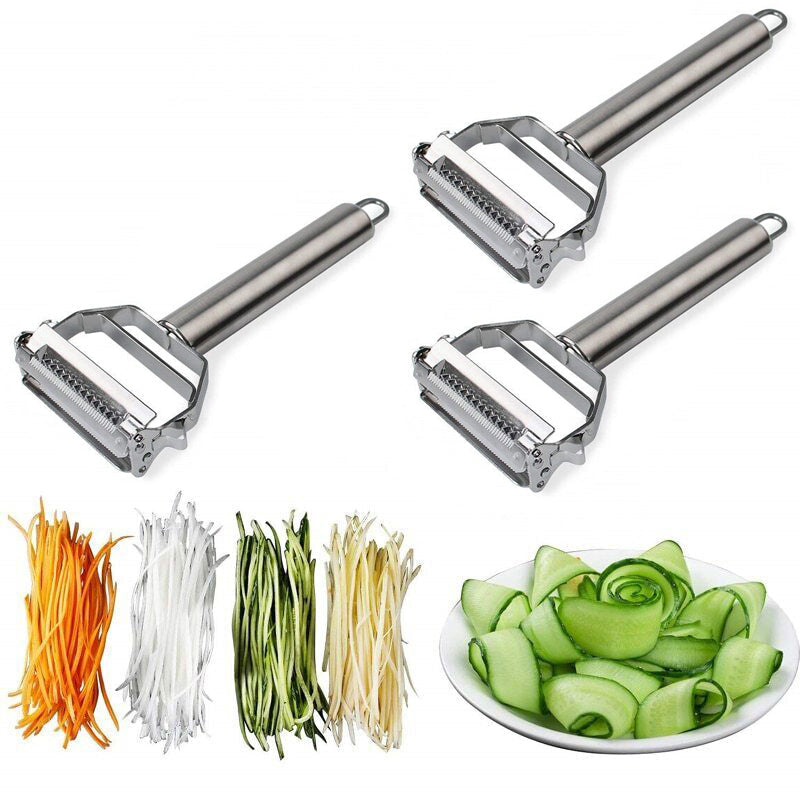 Éplucheur professionnel inox double lame pour légumes julienne cuisine rapide saine créative fait maison | Koossa