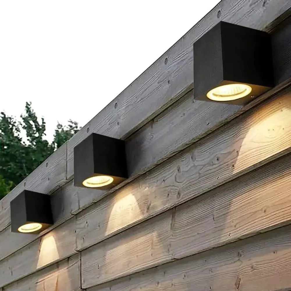 Outdoor LED Wall Sconce Square Aluminum Waterproof IP65 Porch Light Garden Exterior Modern Black Gray | Lonoma