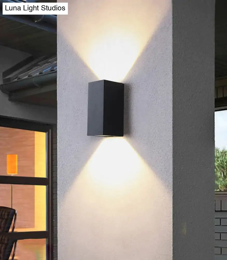 Outdoor LED Wall Sconce Square Aluminum Waterproof IP65 Porch Light Garden Exterior Modern Black Gray | Lonoma