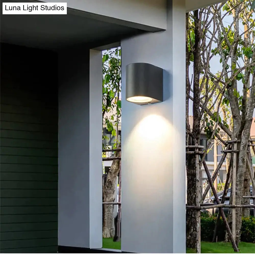 LED Outdoor Wall Light, Black or Gray Aluminum Square & Round Sconce, IP65 Waterproof Porch, Garage, Patio & Garden Wall Lamp | Lonoma