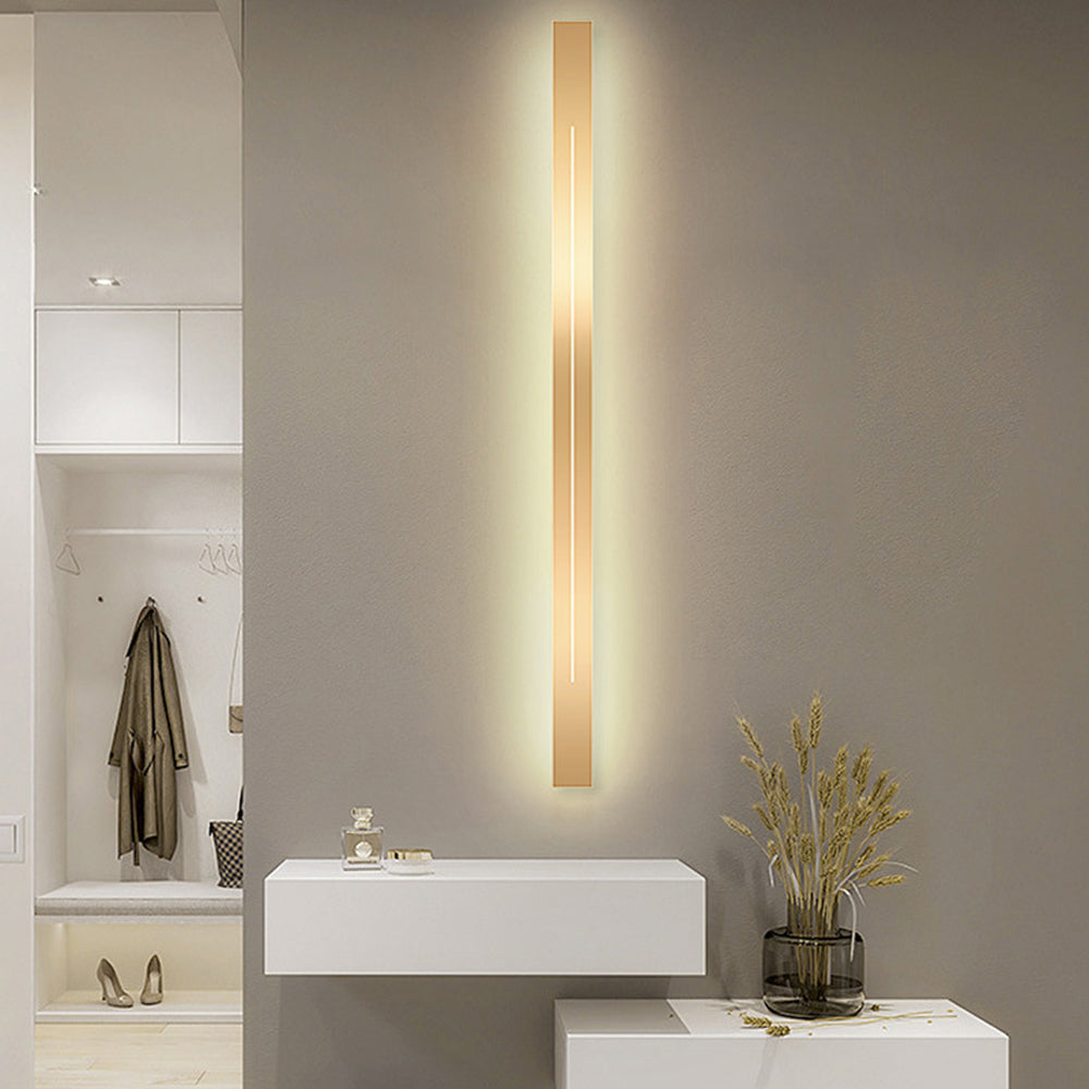Linear LED Wall Sconce, Modern Black or Gold Metal Hardwired Wall Light for Living Room, Bedroom, Hallway, Entryway & Dining Area | Lonoma