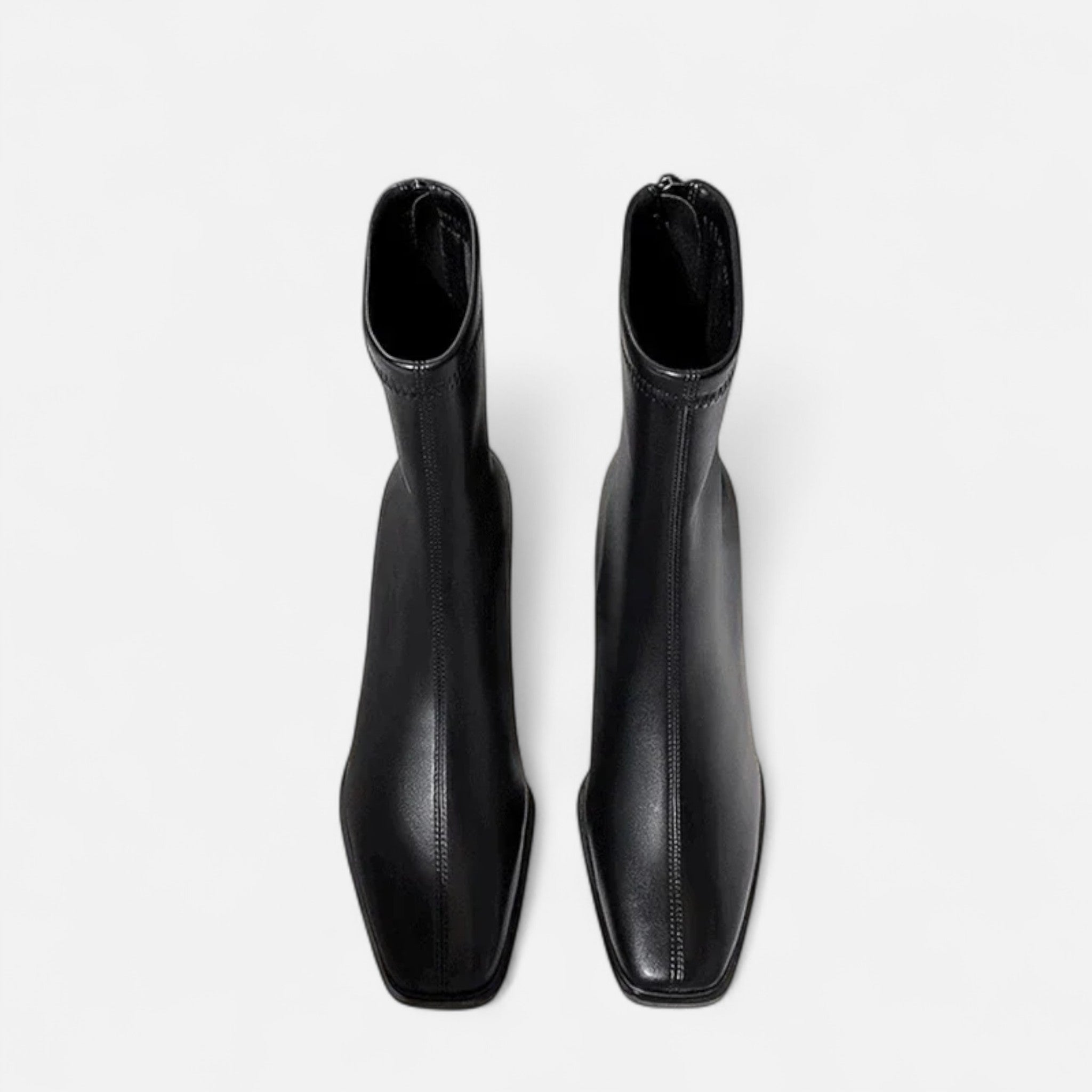 Women's Square-Toe Ankle Boots with Block Heel and Warm Lining | Classic Winter Footwear for Work and Weekends | Koossa