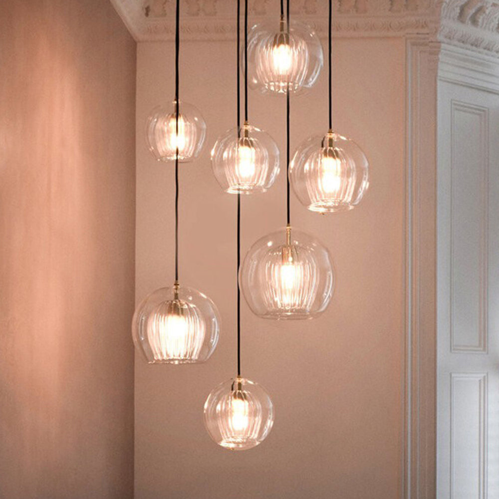Glass Globe Pendant Light Adjustable Hanging Ceiling Lamp Metal & Glass Fixture for Kitchen Dining Room Bedroom Island Bar Restaurant Hallway | Lonoma