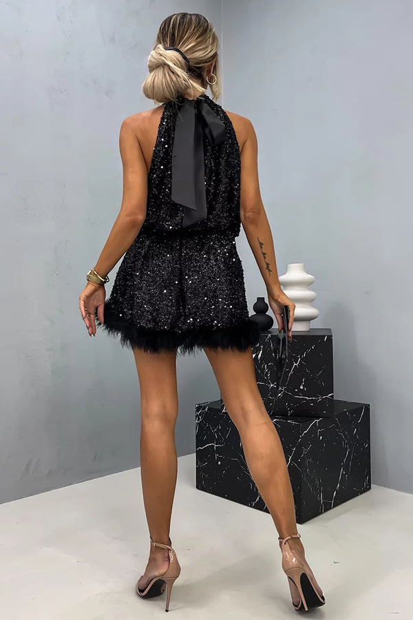 Women's Halterneck Mini Dress — Elegant Evening Dress for Summer Parties & Special Occasions | Koossa