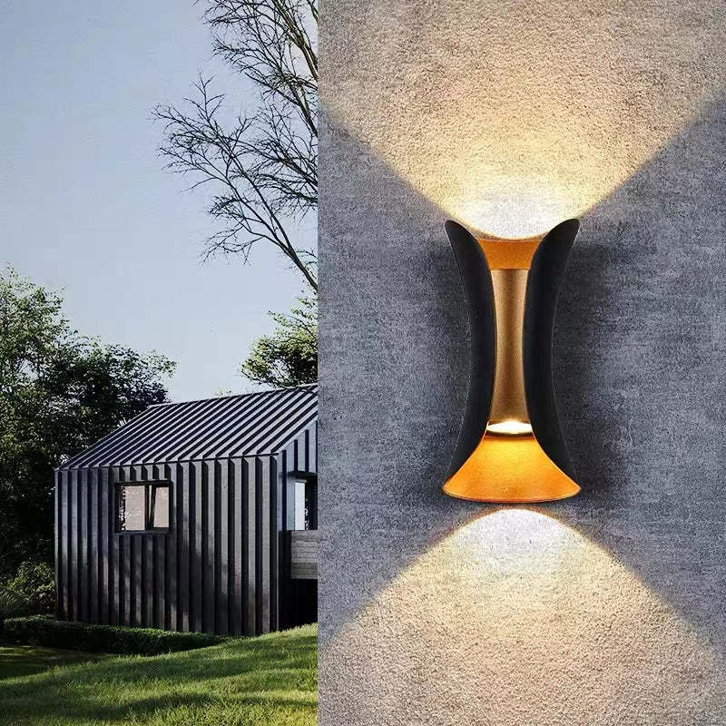 Curved LED Outdoor Wall Sconce Waterproof IP65 Metal Acrylic for Patio Entryway Garden Modern Lighting Fixture | Lonoma