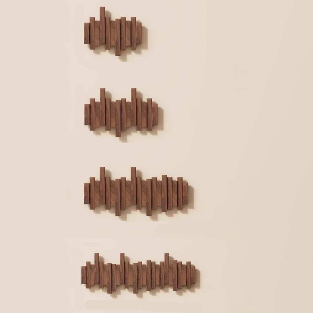 Patère murale pliante à crochets magnétiques en bois naturel pour entrée organisée pratique et gain de place | Koossa