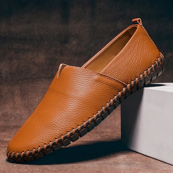 Men's Slip-On Loafers in Eco Leather – Classic Apron Toe Design for Smart Casual Everyday Elegance | Koossa
