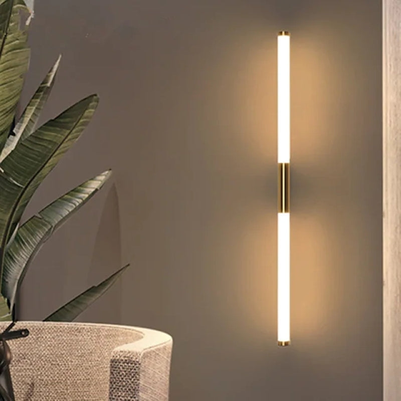 Linear LED Wall Sconce Gold Finish 19-27 inch Acrylic Shade for Bathroom Vanity Mirror Modern Over Mirror Light Bar | Lonoma