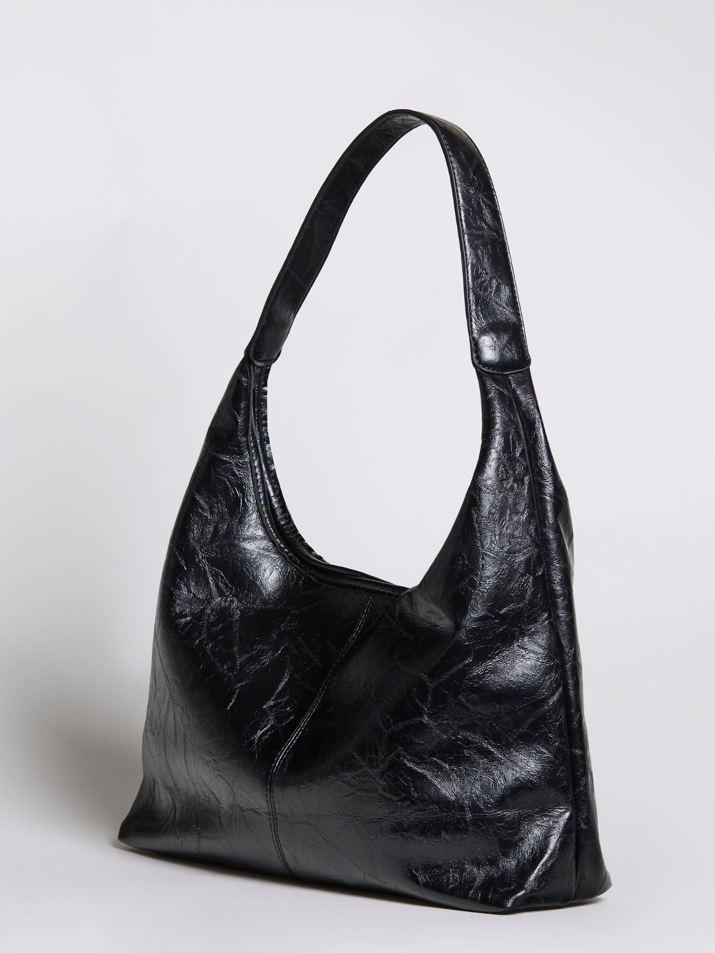 Soft Leather-Effect Tote Bag in Black with Matching Pouch | Spacious Everyday Shoulder Bag with Compartments | Koossa