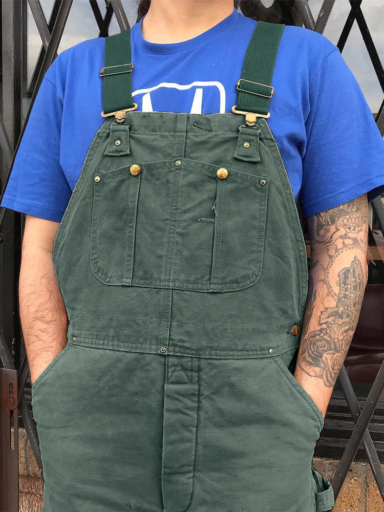 Men's Canvas Work Dungarees — Heavy-Duty Bib Overalls with Adjustable Braces & Multi-Pocket Design | Koossa