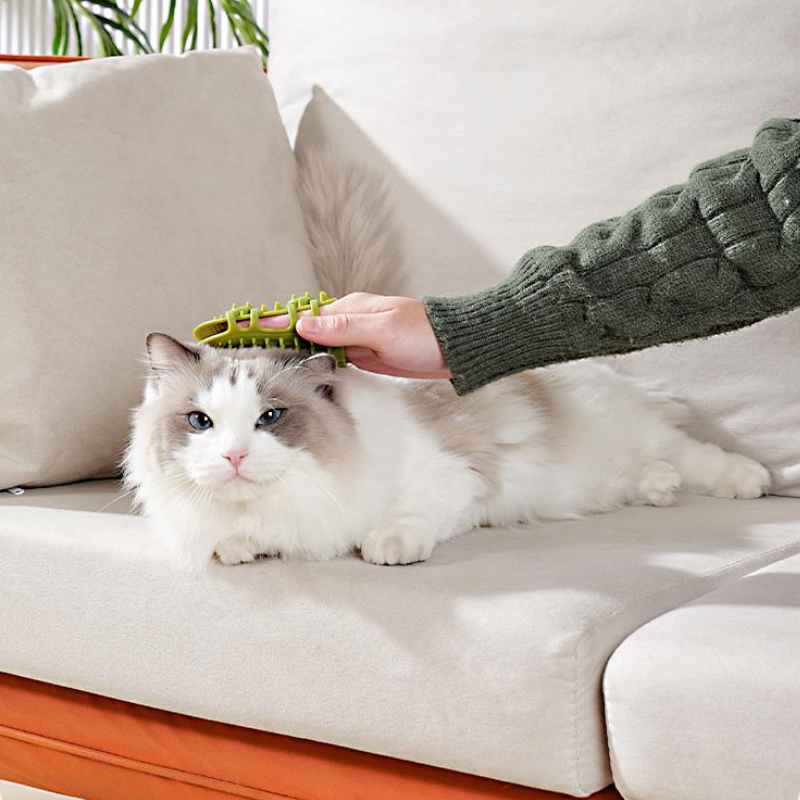 Cat Self-Grooming Brush Silicone Furniture Wrap Cactus Massage Deshedding Leg Post Scratcher Hand Glove Indoor | Koossa