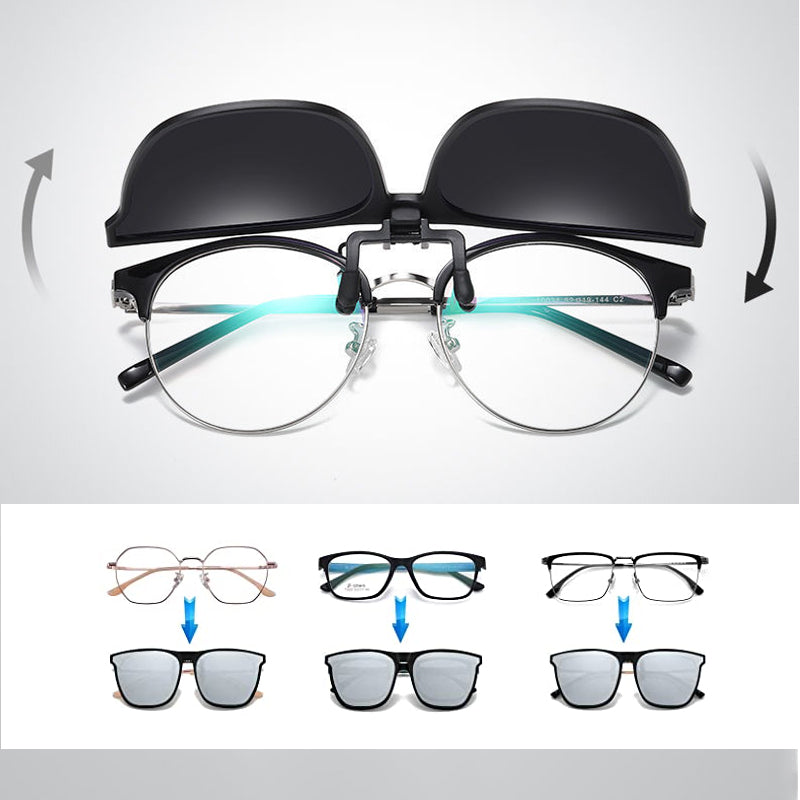 Polarised Clip-On Sunglasses Attachment for Prescription Glasses — UV Protection & Glare Reduction | Koossa