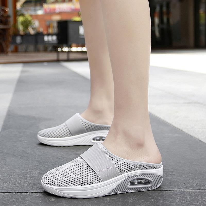 Women's Cushioned Orthopaedic Walking Trainers — Breathable Mesh Slip-On Shoes with Air Cushion Support | Koossa