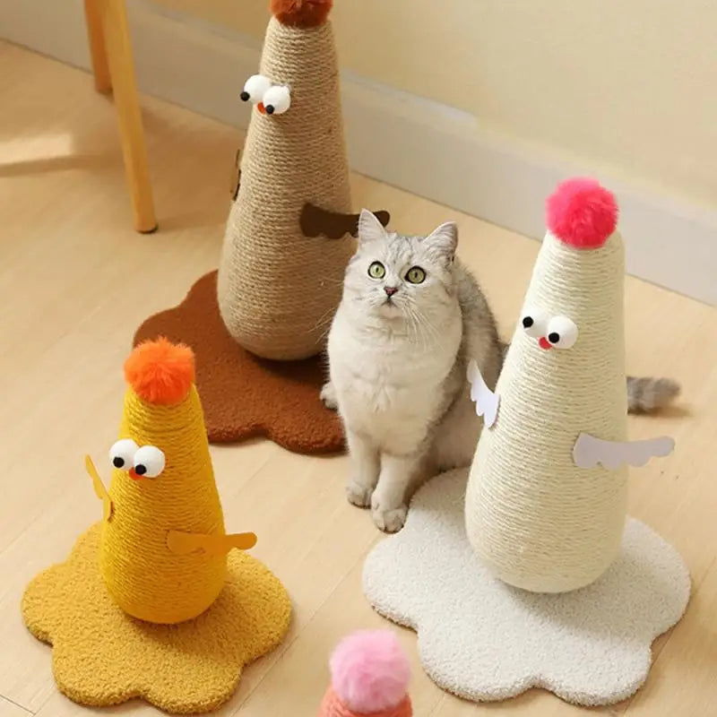 Cat Scratching Post Sisal Chicken Shape Novelty Kitten Scratcher Claw Toy Floor Standing | Koossa