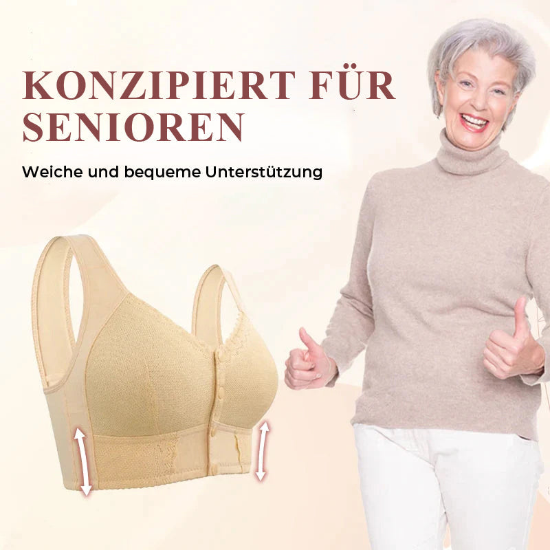 Women's Front-Fastening Soft Cup Bra — Wireless Comfort Bra with Wide Band for All-Day Support | Koossa