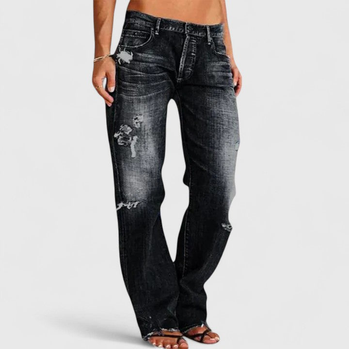 Women's Wide-Leg Low-Rise Jeans in Classic Denim — Relaxed, Elegant Fit for Every Day | Koossa