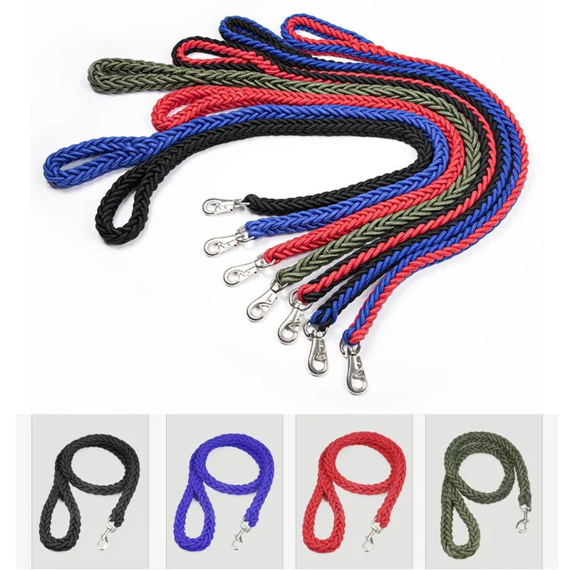 Dog Lead Braided Nylon 1.3m Heavy Duty Thick Strong Black Army Green Coffee Red Blue Purple Walking Leash Large Dogs | Koossa