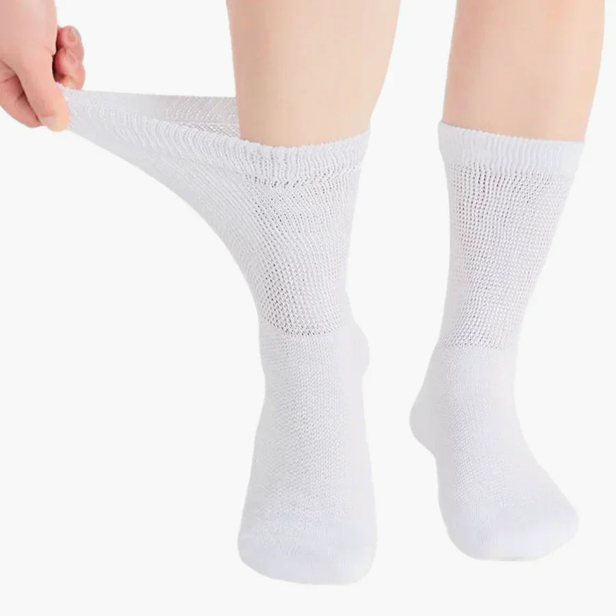 Seamless Diabetic Socks Cotton Circulation Support for Sensitive Feet Neuropathy Non-Binding Cushioned Heel Odor Control Daily Comfort | Lonoma