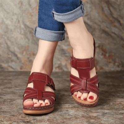 Women's Open-Toe Wedge Sandals with Cushioned Sole — Comfortable Summer Sandals for Everyday Wear & Travel | Koossa