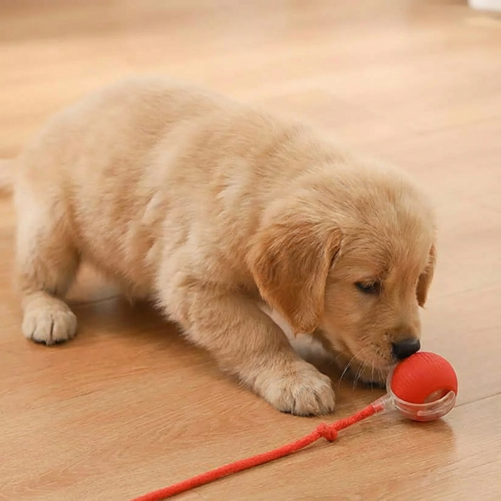 Dog Toy Interactive Rolling Ball Automatic Movement Plush Tail USB Rechargeable Self-Rolling Chaser Fetch Play Indoor | Koossa