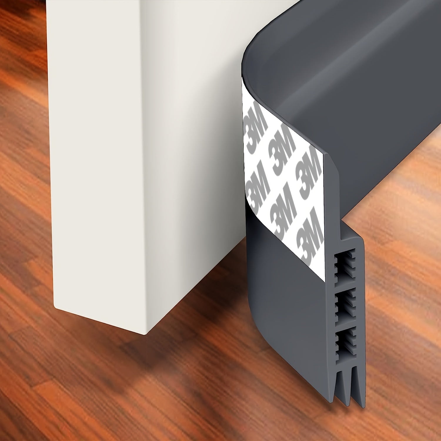Bas de porte isolant silicone blanc autocollant 99 cm protection thermique acoustique confort économie énergie | Koossa