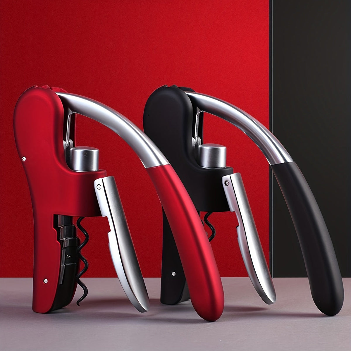 Lever-Action Wine Opener, Ergonomic Corkscrew with Soft-Grip Handle for Home Bars, Restaurants, Catering & Wine Lovers | Lonoma