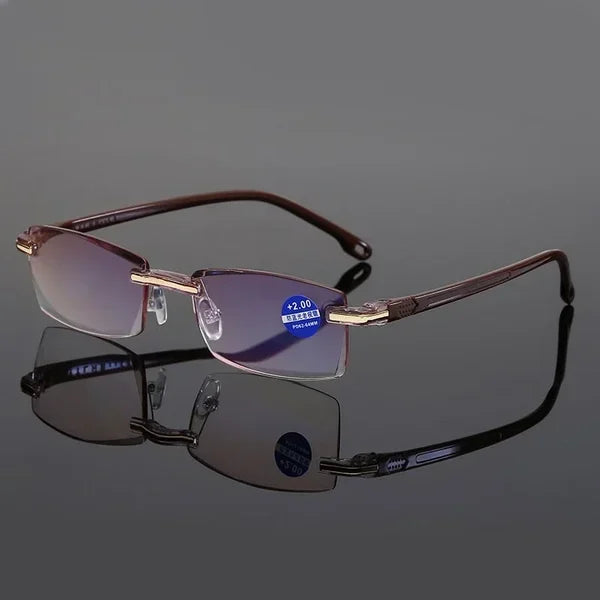 Rimless Progressive Reading Glasses — Ultra-Lightweight Eyewear with Blue Light Protection & Crystal Vision | Koossa