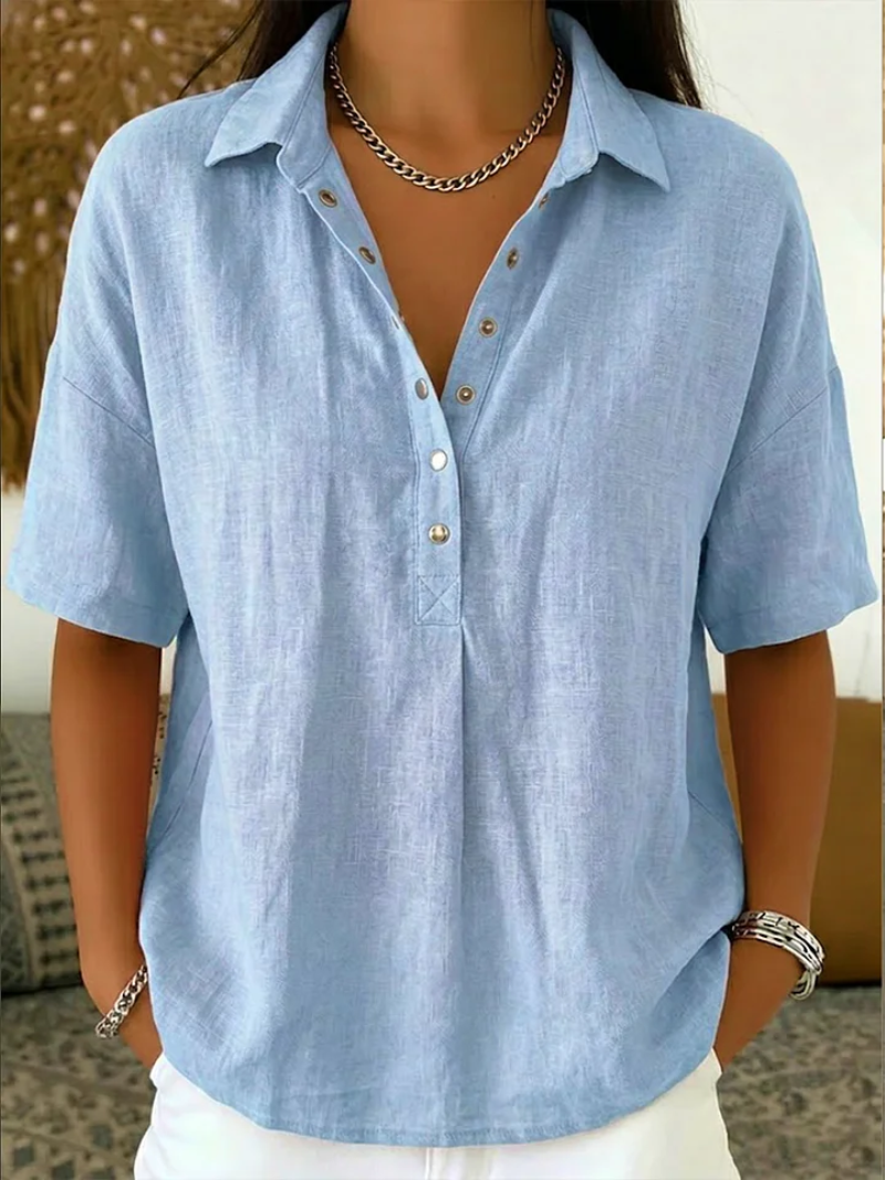 Lightweight Cotton Button-Through Collared Shirt in Seven Versatile Shades | Koossa