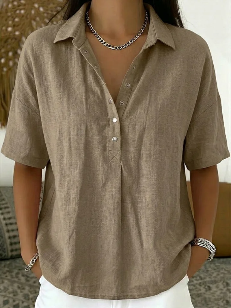 Lightweight Cotton Button-Through Collared Shirt in Seven Versatile Shades | Koossa