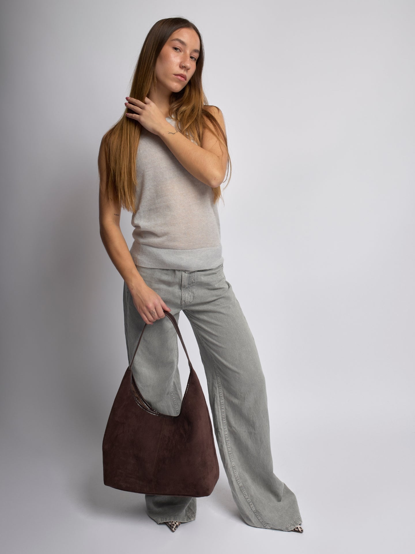 Slouchy Suede-Effect Hobo Bag with Single Shoulder Strap for Everyday Elegance and Effortless Winter Style | Koossa