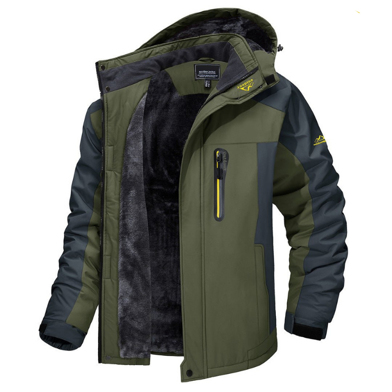 Men's Insulated Winter Coat Waterproof Windproof Hooded Jacket for Hiking Skiing Camping Cold Weather Outdoor Activities | Lonoma