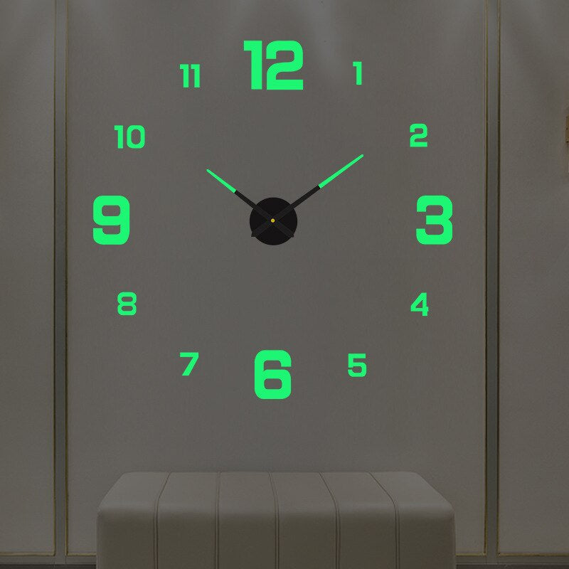 Large DIY 3D Wall Clock, Silent Quartz Non-Ticking Oversized Modern Black Numerals for Living Room, Office & Bedroom Wall Decor | Lonoma