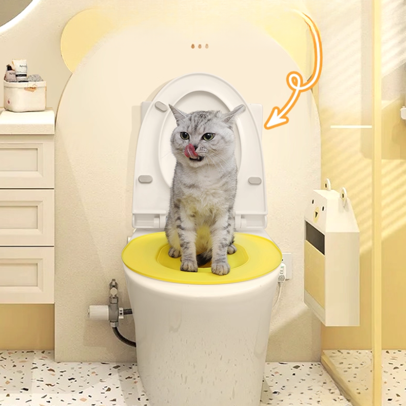 Cat Toilet Training Seat 39x36.5cm Suction Cup Removable Tray Litter Free Standard Toilet Fit Reusable Trainer | Koossa