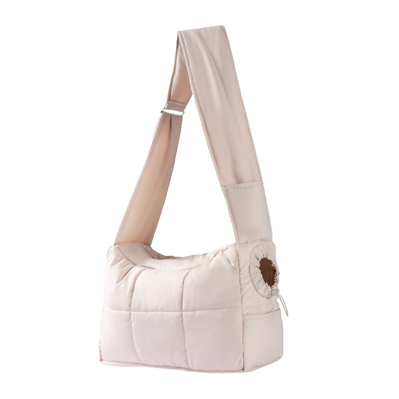 Pet Carrier Bag Quilted Padded Warm Shoulder Strap Adjustable Head Opening Cat Small Dog Travel Bag Winter Autumn | Koossa