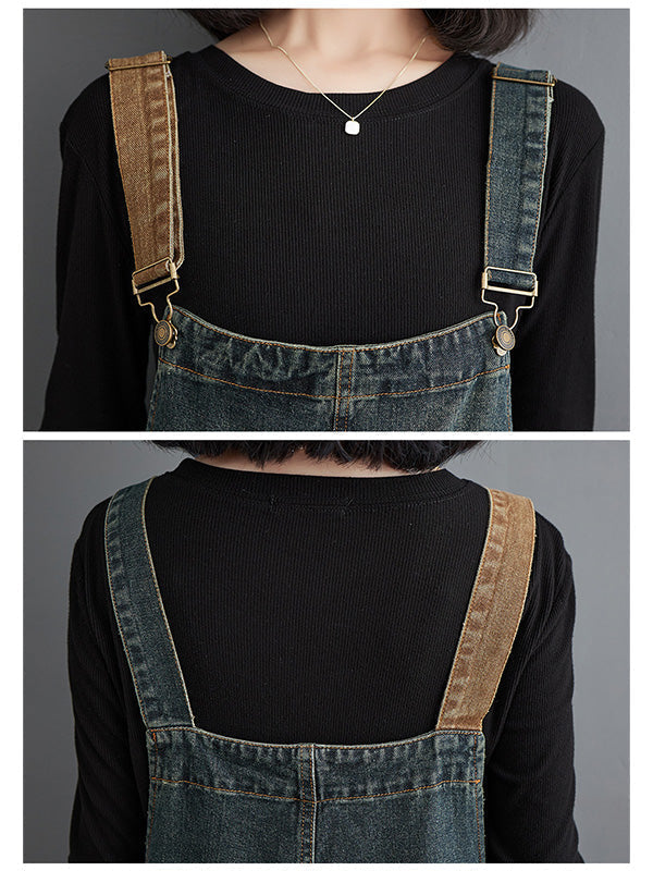 Women's Relaxed Denim Jumpsuit with Adjustable Straps — Casual All-in-One Outfit for Everyday Wear & Weekend Style | Koossa