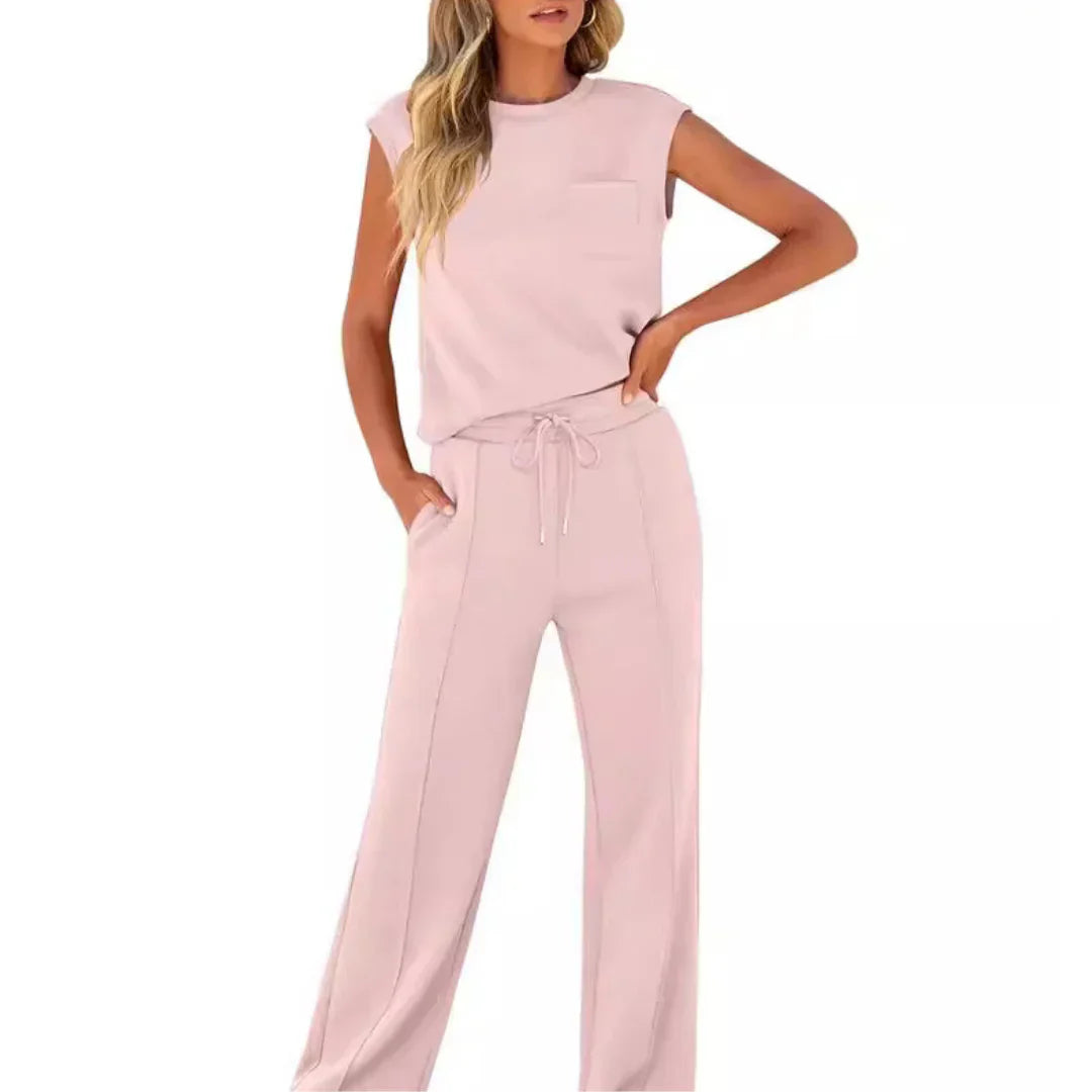 Women's Soft Jersey Lounge Co-ord Set in Nine Colours for Relaxed Summer Days and Comfortable Weekend Wear | Koossa