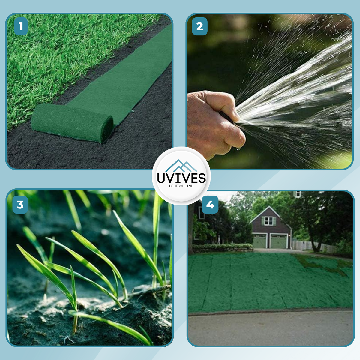 Biodegradable Grass Seed Mat for Quick Lawn Growth - Easy Roll-Out Lawn Solution for Garden & Yard - Wind and Water Resistant | Lonoma
