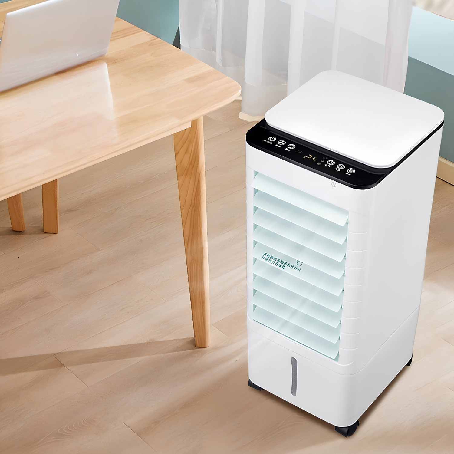 Rafraîchisseur d'Air Mobile 3-en-1 avec Réservoir d'Eau Ventilation Humidification Refroidissement Silencieux | Koossa