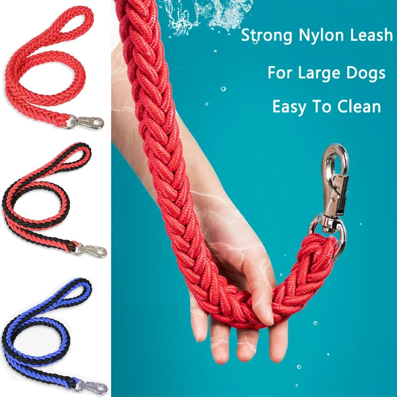 Dog Lead Braided Nylon 1.3m Heavy Duty Cushioned Handle Strong Dog Leash Thick Rope Tangle-Free Small Medium Large | Koossa